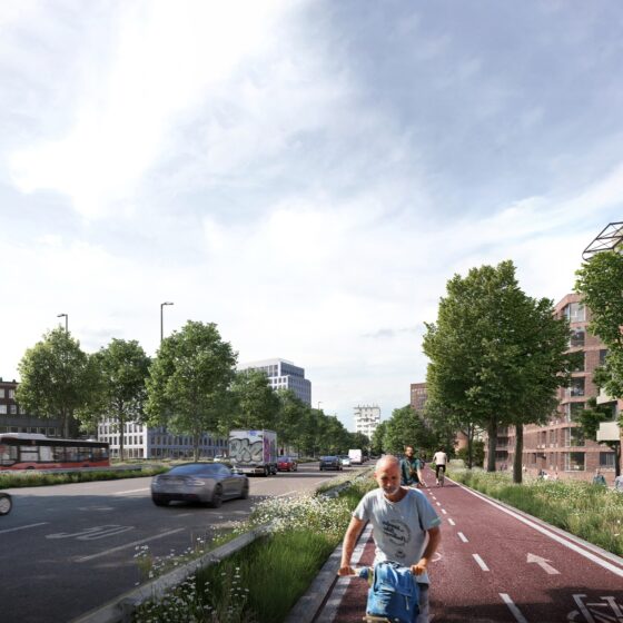 Visualisierung Straße und Fahrradwege Elbbrücken