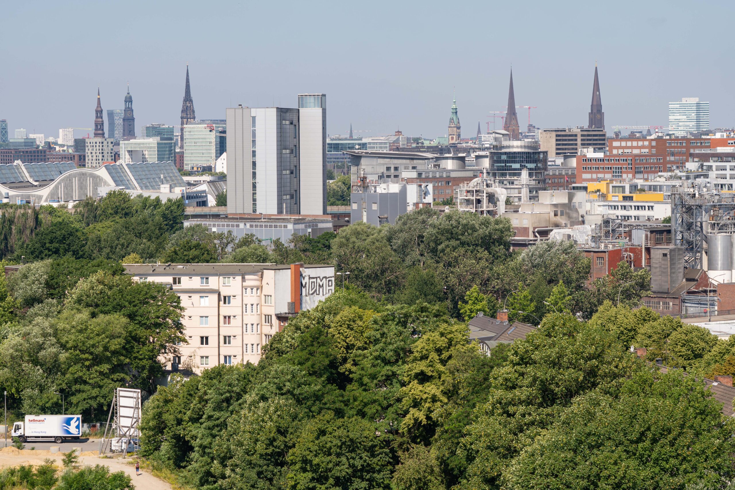 View from the tower of the former health authority in Rothenburgsort.